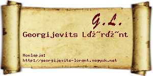 Georgijevits Lóránt névjegykártya